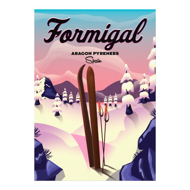 Poster de ski Formigal Aragon Espagne. (Devant)