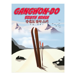 Poster de ski Gangwon do korea
