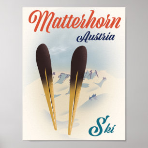 Poster de ski Matterhorn Autriche.