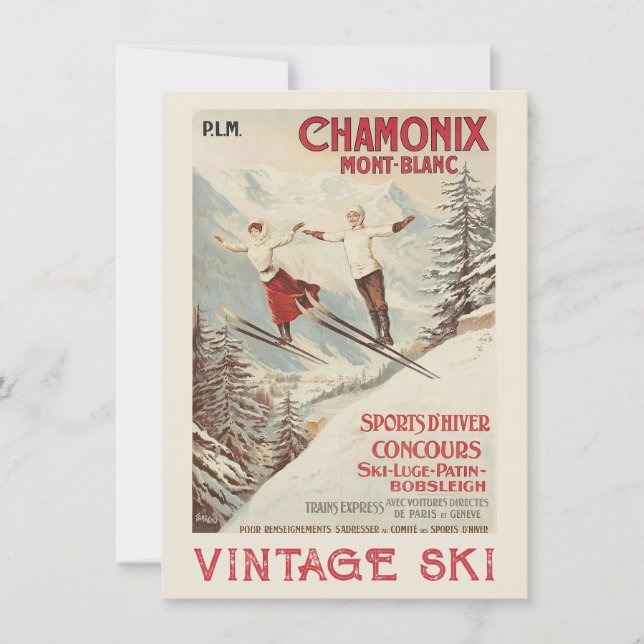 Poster de ski Vintage de Chamonix Mont Blanc (Devant)