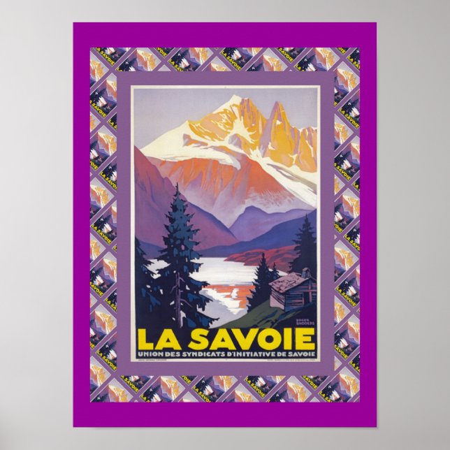 Poster de ski vintage, France, La Savoie (Devant)