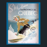 Poster de ski vintage, Québec pour les sports d'hi<br><div class="desc">Poster de ski vintage, Québec pour les sports d'hiver</div>