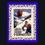 Poster de ski vintage, Saint Gervais les Bains<br><div class="desc">Poster ski vintage,  Saint Gervais les Bains,  Tous les sports d'hiver</div>