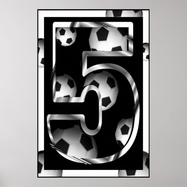 Poster de soccer numéro 5 personnalisé (Devant)