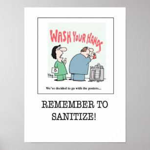 Poster de soins infirmiers B - Pensez à Sanitize!