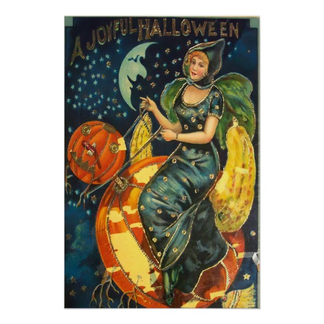 Poster de sorcière Halloween vintage (Devant)