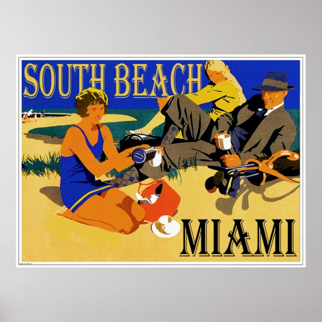 Poster de South Beach Miami Vintage Beach (Devant)