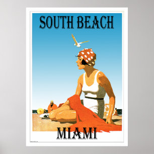 Poster de South Beach Miami Vintage Beach