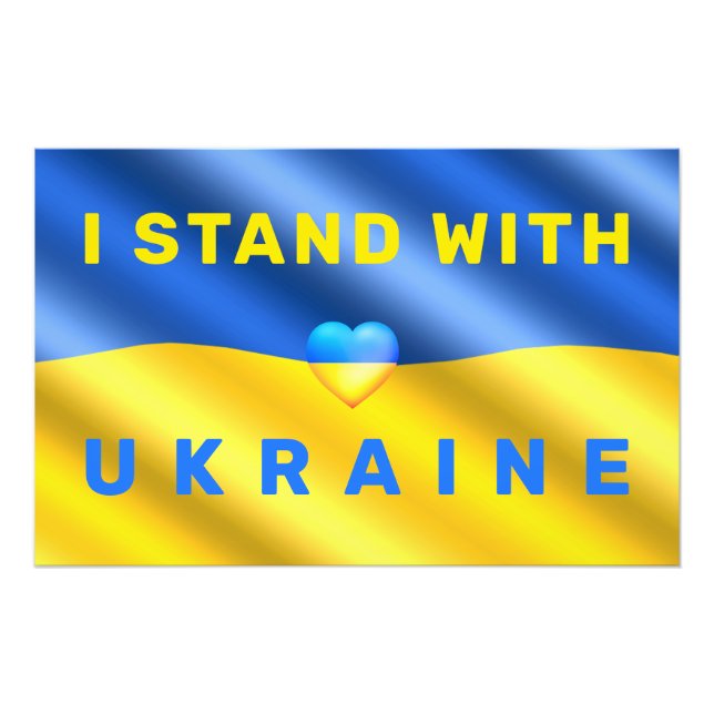 Poster de soutien à l'Ukraine - Drapeau ukrainien (Devant)