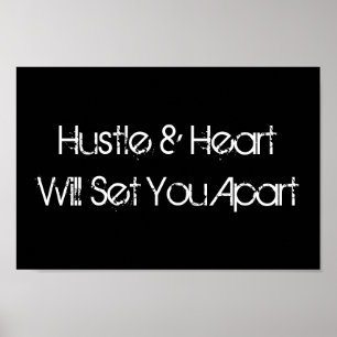 Poster de sport Hustle & Heart