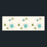Poster de Starbursts Atomique Iconique<br><div class="desc">Ce motif d'affiches étoilées atomiques emblématiques présente des étoiles atomiques emblématiques. C'est vrai ! L'ancienne école, arrière - plan crème avec des taches d'or est la toile de fond parfaite pour le céleri turquoise, apaisant, et les cercles kitsch vert poire. Les taches de couleur sont sporadiquement placées dans différentes tailles...</div>