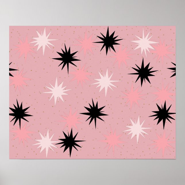 Poster de Starbursts en rose atomique (Devant)