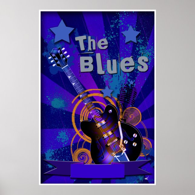 Poster de Starburt de la guitare Blues (Devant)