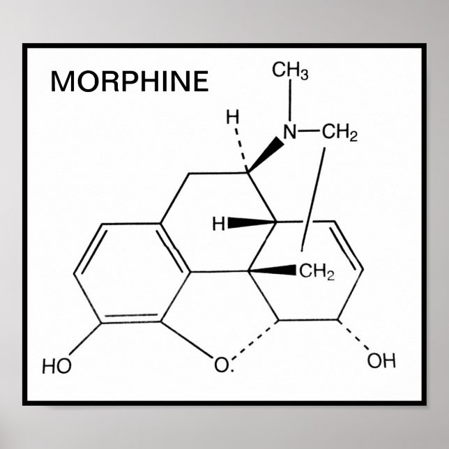 POSTER DE STRUCTURE CHIMIQUE MORPHINE (Devant)