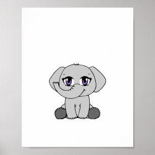 Poster de style Chibi de Baby Elephant