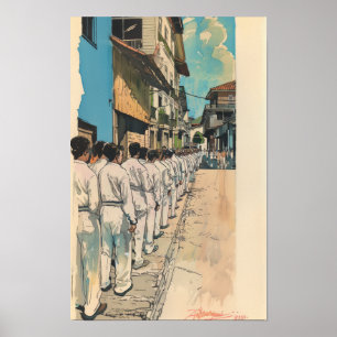 Poster de style de livre comique, illustration cou