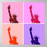 Poster de style pop art Statue de la Liberté<br><div class="desc">Pop Art New York Monuments Artworks - Independent United States of America National Symbol Builds</div>