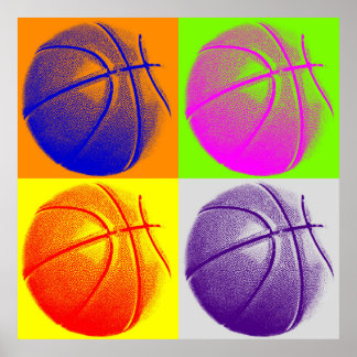 Poster de style rétro de Basketball Art Pop Quatre