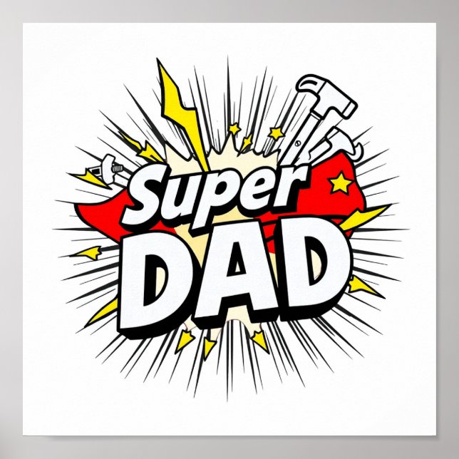 Poster de Super Papa - Gras Mur Art pour votre quo (Devant)