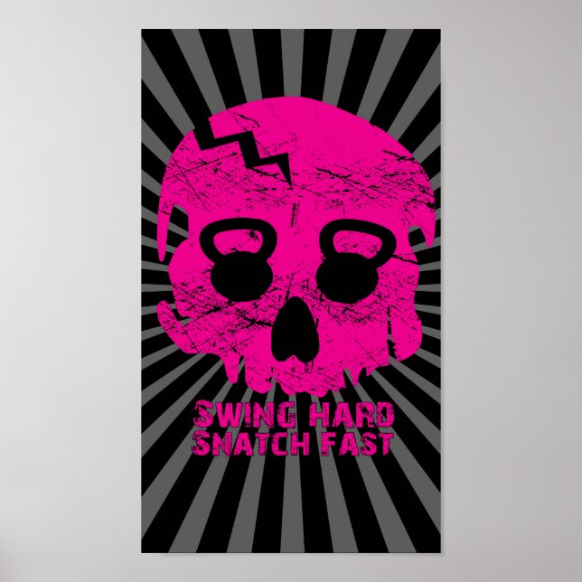 Poster de swing hard Snatch Fast Pink Kettlebell (Devant)