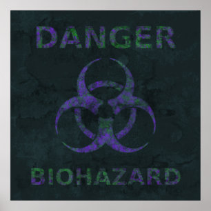 Poster de symbole de danger biologique en détresse