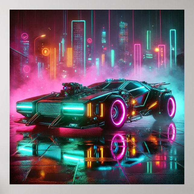 Poster de Synthwave Hyper Car (Devant)