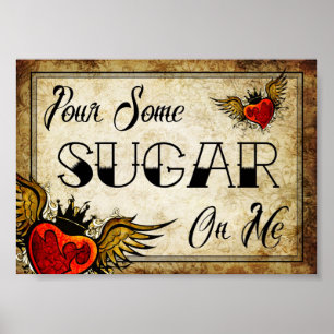 Poster de table de dessert du coeur Vintage mariag