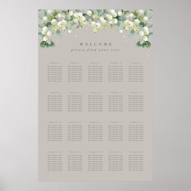 Poster de tableau de 8 places en Greige 24x36" 20 (Devant)