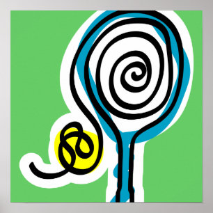 Poster de tennis au design coloré