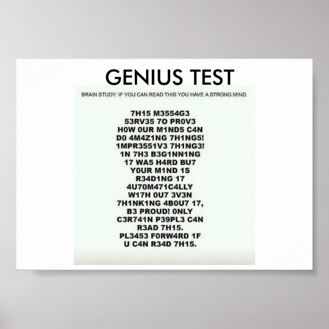 Poster de test génial avec texte pour tester votre (Devant)