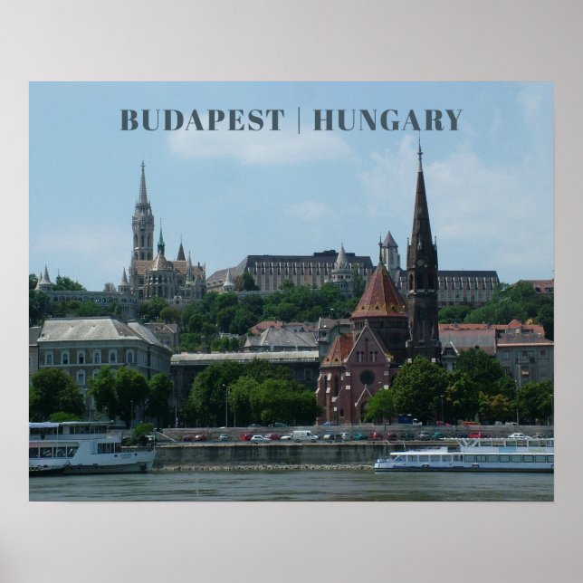 Poster de texte personnalisé Budapest 2 (Devant)