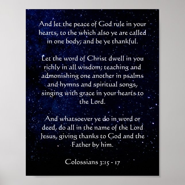 Poster de texte personnalisé Midnight Blue Starry  (Devant)