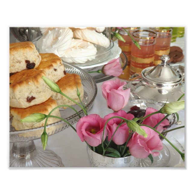 Poster de thé à la citronnelle rose après-midi (Devant)