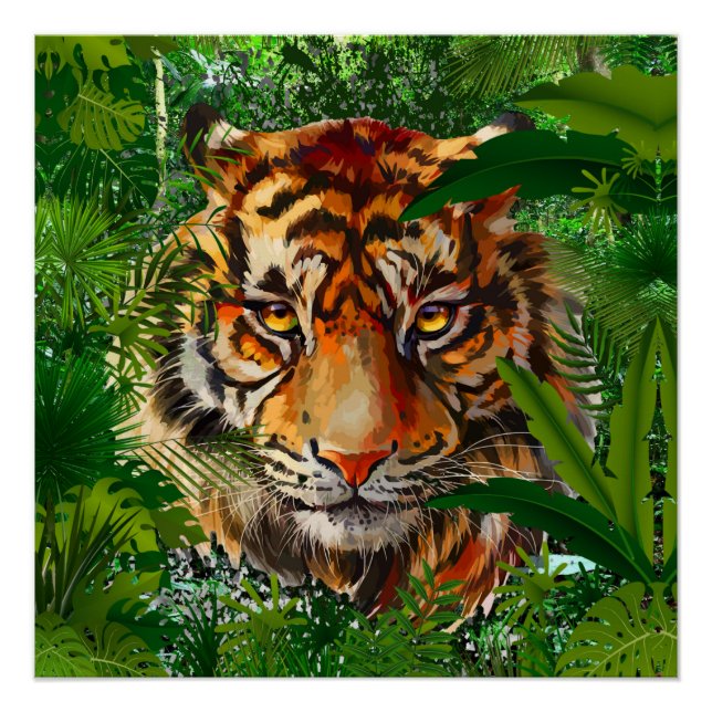 Poster de Tigre de la Jungle - Poster de Tigre col (Devant)