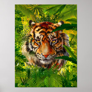 Poster de Tigre de la Jungle réaliste - Tigre