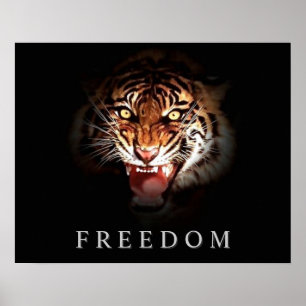 Poster de tigre de liberté de motivation