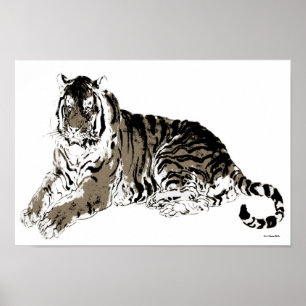 Poster de tigre relaxant