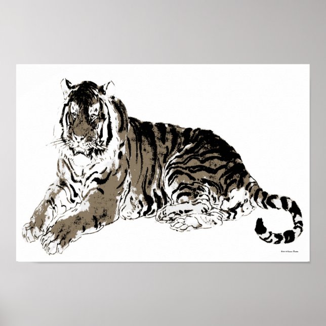 Poster de tigre relaxant (Devant)
