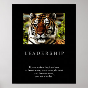 Poster de tigre sur le leadership motivationnel te