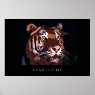Poster de tigre sur le leadership motivationnel un