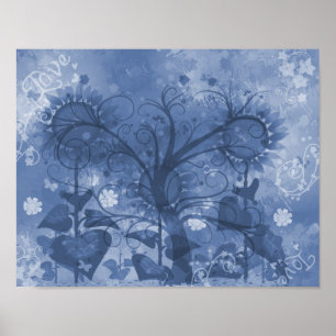 Poster de tournesol bleu
