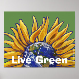Poster de tournesol en direct Green Earth