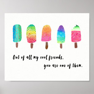 Poster De tous mes amis Cool - blanc avec noir