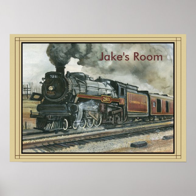 Poster de train avec frontière (Devant)