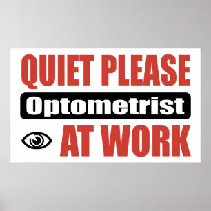 Poster De tranquillité optométriste svp au travail
