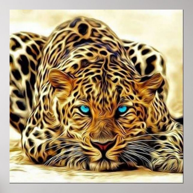 Poster de Trending Leopard Blue Eyes (Devant)