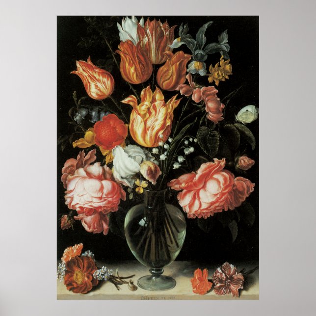 Poster de tulipes et d'arrangements floraux Rose (Devant)