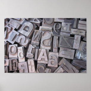 Poster de type métallique Letterpress