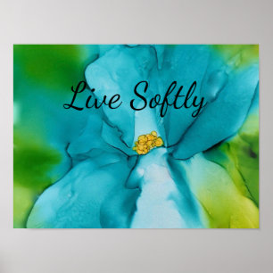 Poster de typographie Abstraite en bleu gras