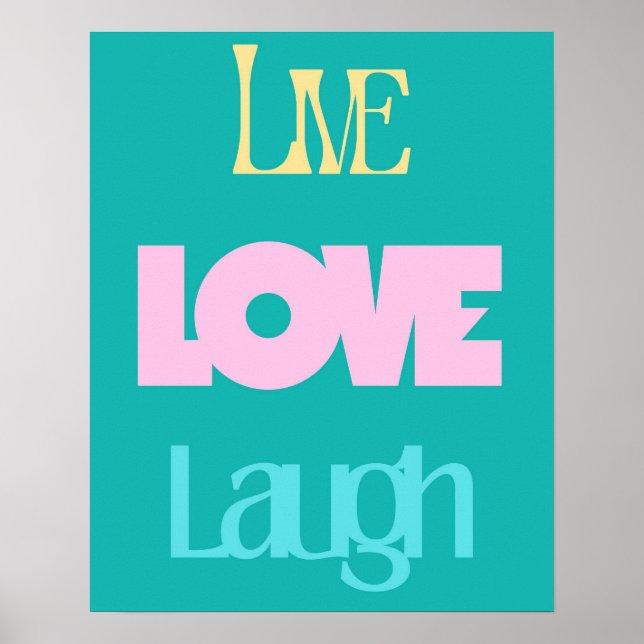 Poster de Typographie Live Love Laugh | Inspiratio (Devant)